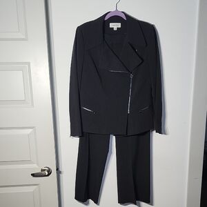 Calvin Klein Women's Black Suit with Zipper Detail